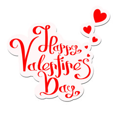 Valentine's Day Holiday Hand Lettering Text Isolated On White Background. Vector Illustration.