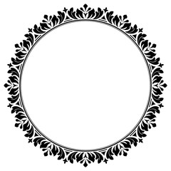 Decorative frame Elegant vector element for design in Eastern style, place for text. Floral black border. Lace illustration for invitations and greeting cards