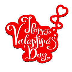 Valentine's Day Holiday Hand Lettering Text Isolated On White Background. Vector Illustration.