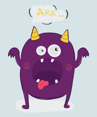 Cute monster. Kid. T-shirt. vector illustration.