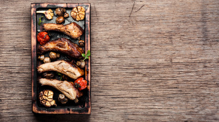 Roasted barbecue pork ribs