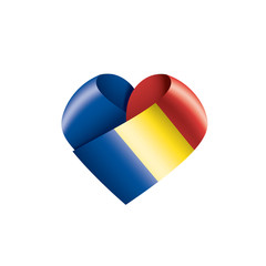 Romania flag, vector illustration on a white background