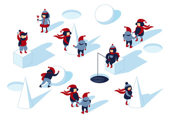 winter kids playground