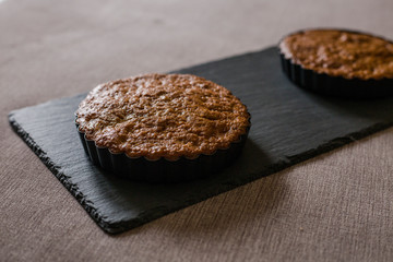 homemade tasty cooked cakes on table