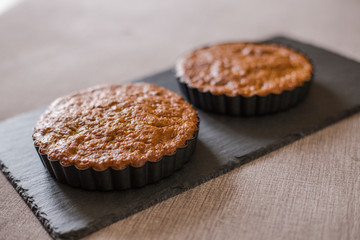 homemade tasty cooked cakes on table