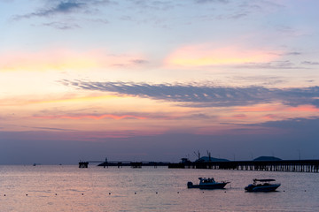 nang ram beach Sattahip, Thailand in evening time