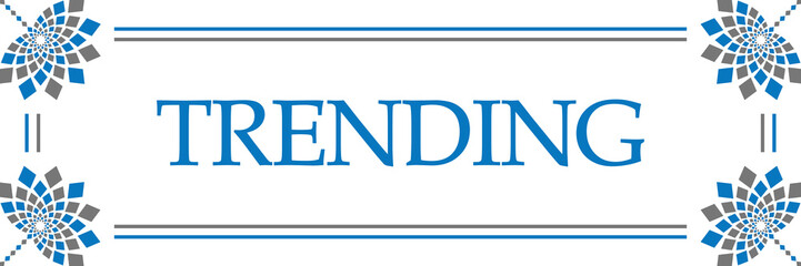 Trending Blue Grey Floral Horizontal 