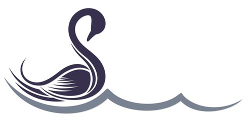 Symbol of swan with wave.