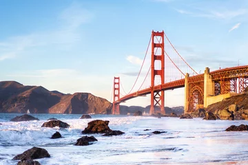 Foto auf Acrylglas San Francisco best place to meet sunset  - Marshal's beach.  © juhrozian