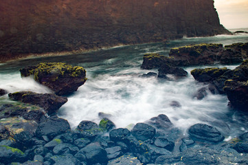 Sea Beach with Rocky Coastline