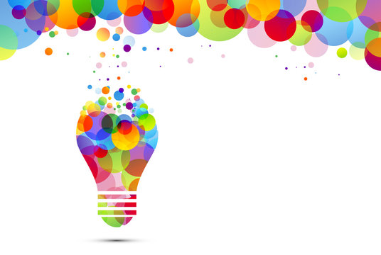 lampadina, idea, colori, creatività, idee	