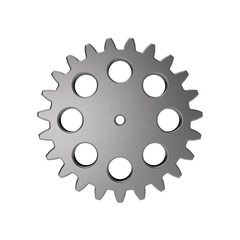 Metallic Cogwheel. Isolated on white background.