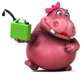 Pink Hippo - 3D Illustration