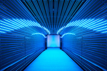 Futuristic tunnel interior background