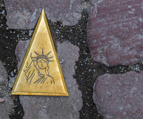 Colmar Dreieck Wegweiser Musee Bartholdi Frankreich