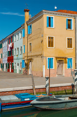 Fototapeta na wymiar Colorful house in Burano island, Venice, Italy.