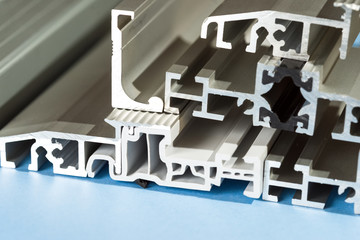 Aluminium anodized profile cross section pvc aluminium composite closeup