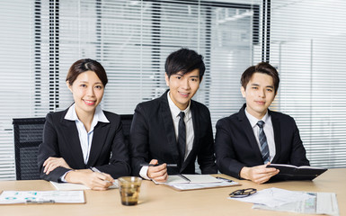 asian young business people  in conference room
