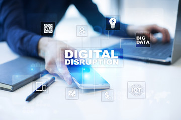 Fototapeta premium Digital disruption, future technology concept.
