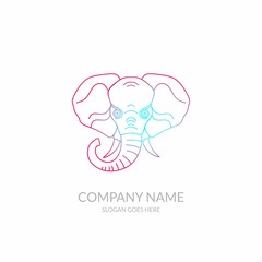 Animal Nature Farm Agriculture Business Company Stock Vector Logo Design Glow Magenta Cyan Template