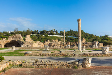 Fototapeta premium Ruins of the ancient Carthage city, Tunis, Tunisia, North Africa.