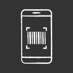 Barcode scanning app chalk icon