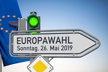 Europawahl, Wegweiser, Signal auf Grün