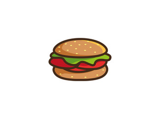 Hamburger Sandwich logo vector image