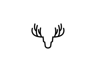 deer logo outline head big horns logotype
