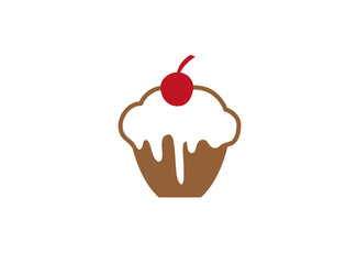 cake with chocolate and cream and Cherry in the top