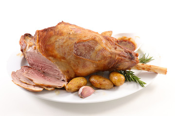 lamb leg and potato