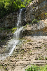 Obraz na płótnie Canvas Landscape with Waterfall Skaklya near villages of Zasele and Bov at Vazov trail, Balkan Mountains, Bulgaria