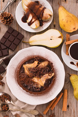 Pear and Chocolate Tart.