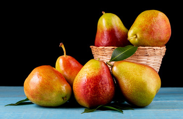 Sweet pears in the basket