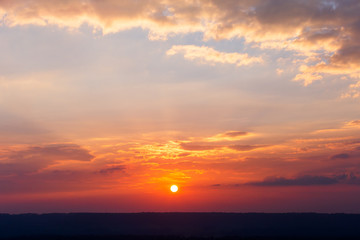 Fototapeta premium colorful dramatic sky with cloud at sunset.