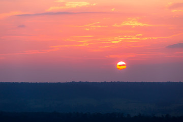 colorful dramatic sky with cloud at sunset.