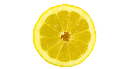 sliced lemon separated