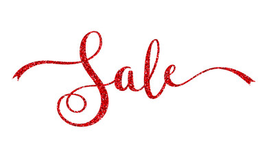 SALE red glitter brush calligraphy banner