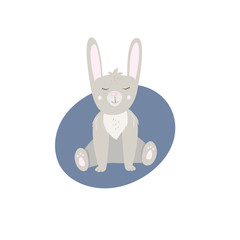 Lovely animal cartoon character. Cute little rabbit