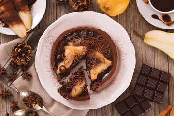 Pear and Chocolate Tart.
