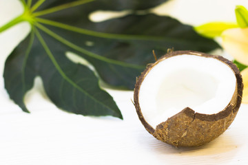 Coconut spa wellness natural skin care concept