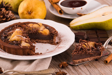 Pear and Chocolate Tart.