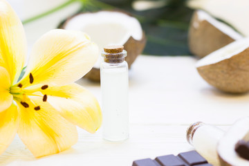 Coconut spa wellness natural skin care concept