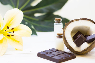 Coconut spa wellness natural skin care concept