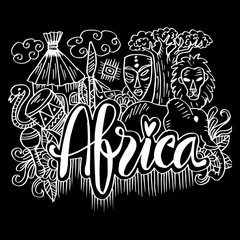 Hand Drawn Symbols Of Africa