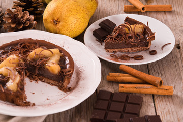 Pear and Chocolate Tart.