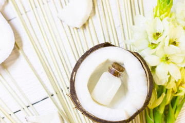 Coconut spa wellness natural skin care concept