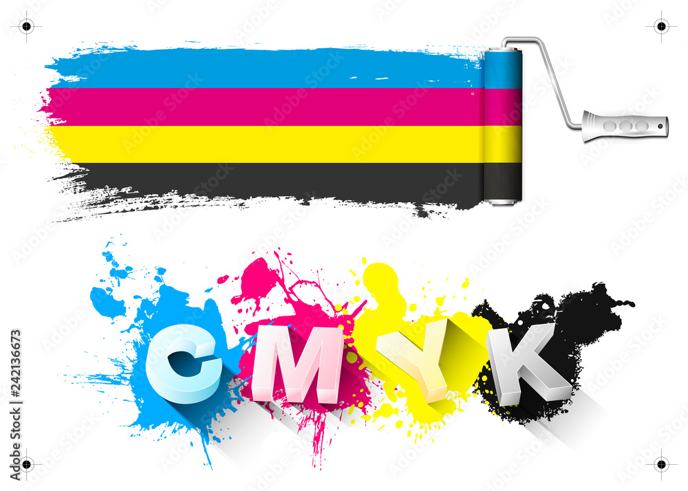 Poster cmyk print design elements