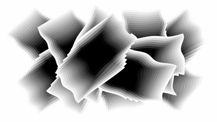 3d black pattern on white