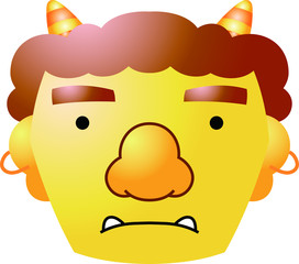 Cute japanese yellow Gradation demon Mask